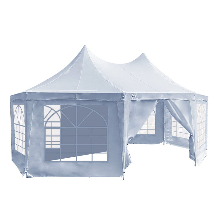 Wallaroo 6x4.5m Wedding Gazebo Marquee with Sidewalls - White-Vivify Co.