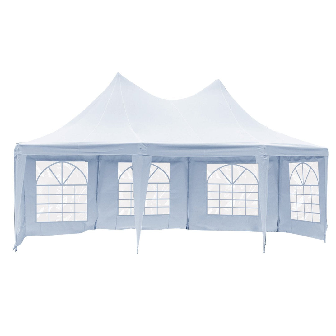 Wallaroo 6x4.5m Wedding Gazebo Marquee with Sidewalls - White-Vivify Co.