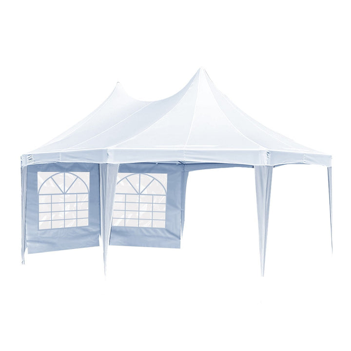 Wallaroo 6x4.5m Wedding Gazebo Marquee with Sidewalls - White-Vivify Co.