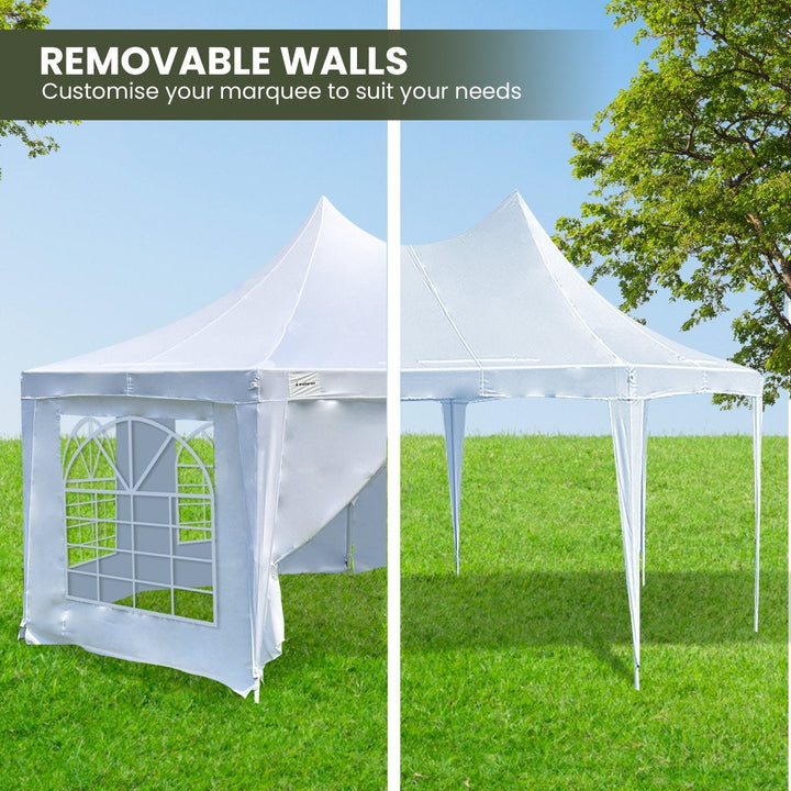 Wallaroo 6x4.5m Wedding Gazebo Marquee with Sidewalls - White-Vivify Co.