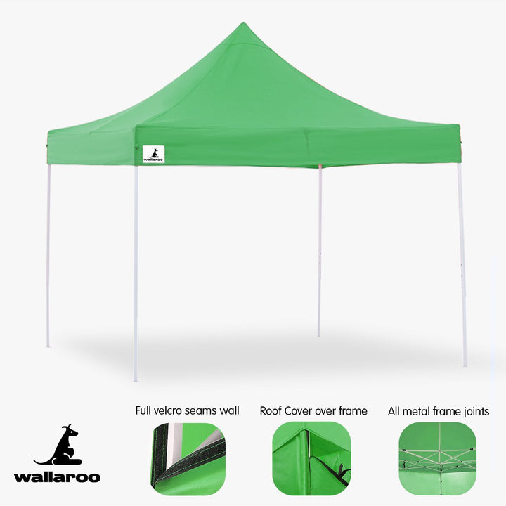 Wallaroo PopUp Outdoor Gazebo Tent Marquee 3x3m - Green-Vivify Co.