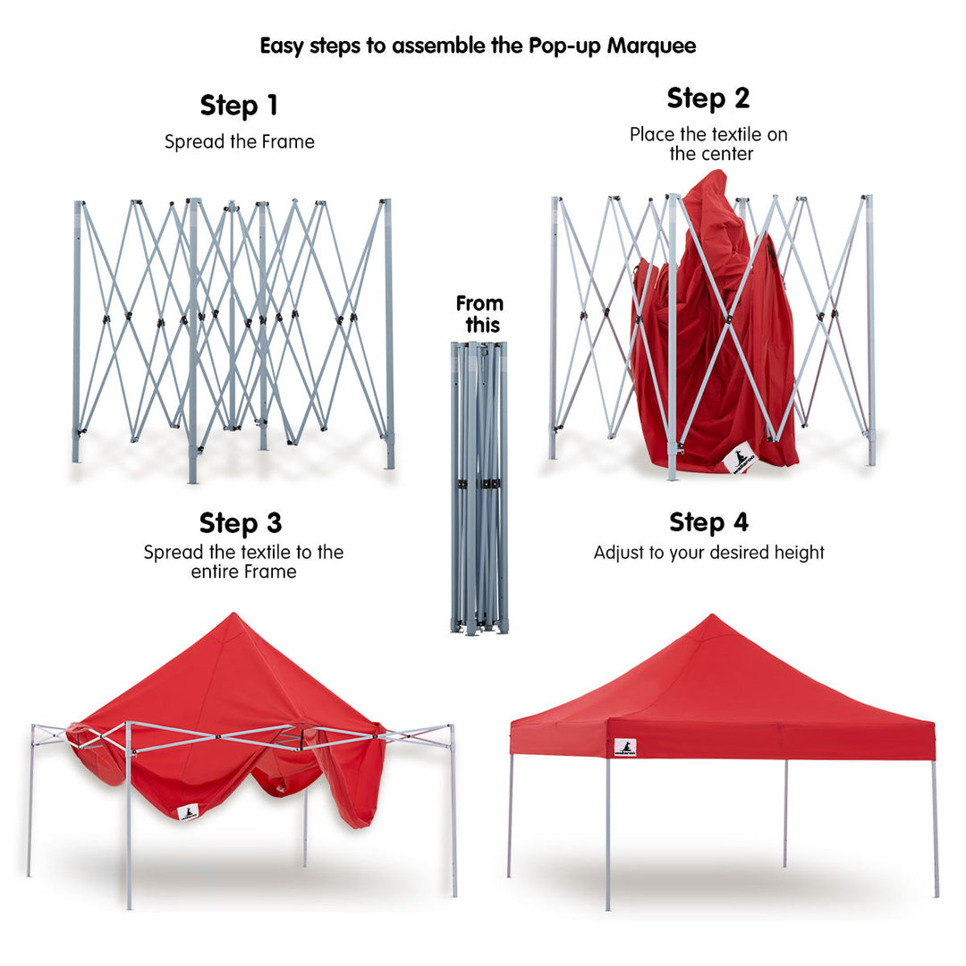 Wallaroo PopUp Outdoor Gazebo Tent Marquee 3x3m - Red-Vivify Co.