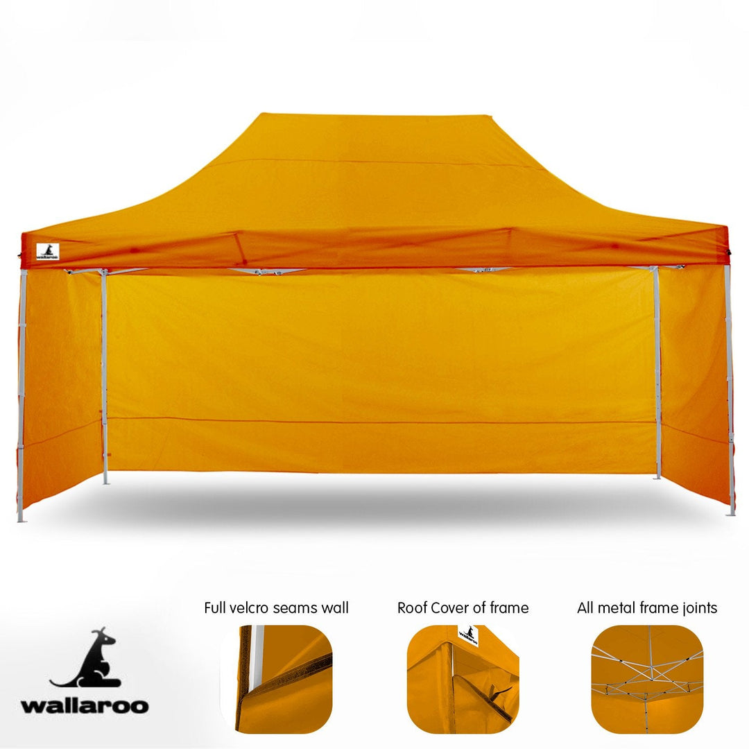 Wallaroo PopUp Outdoor Gazebo Tent Marquee 3x4.5m - Orange-Vivify Co.