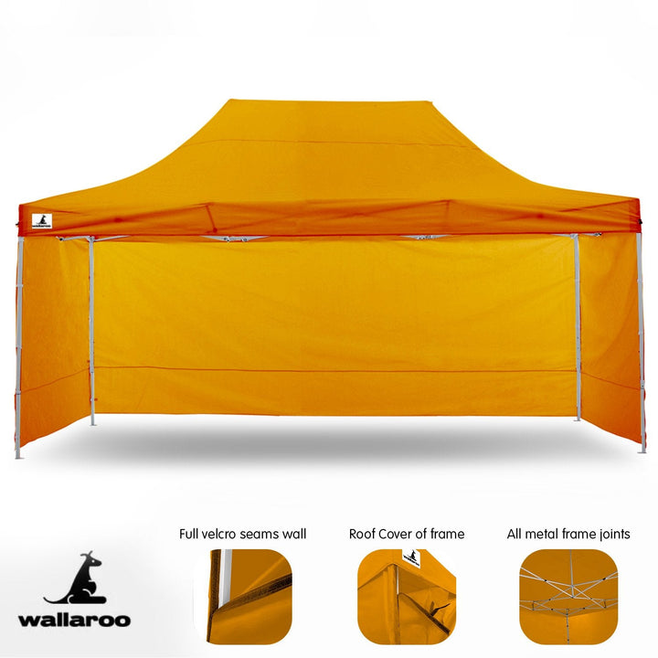 Wallaroo PopUp Outdoor Gazebo Tent Marquee 3x4.5m - Orange-Vivify Co.