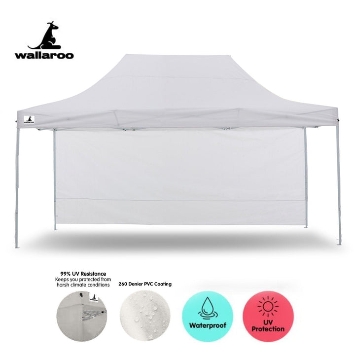 Wallaroo PopUp Outdoor Gazebo Tent Marquee 3x4.5m - White-Vivify Co.