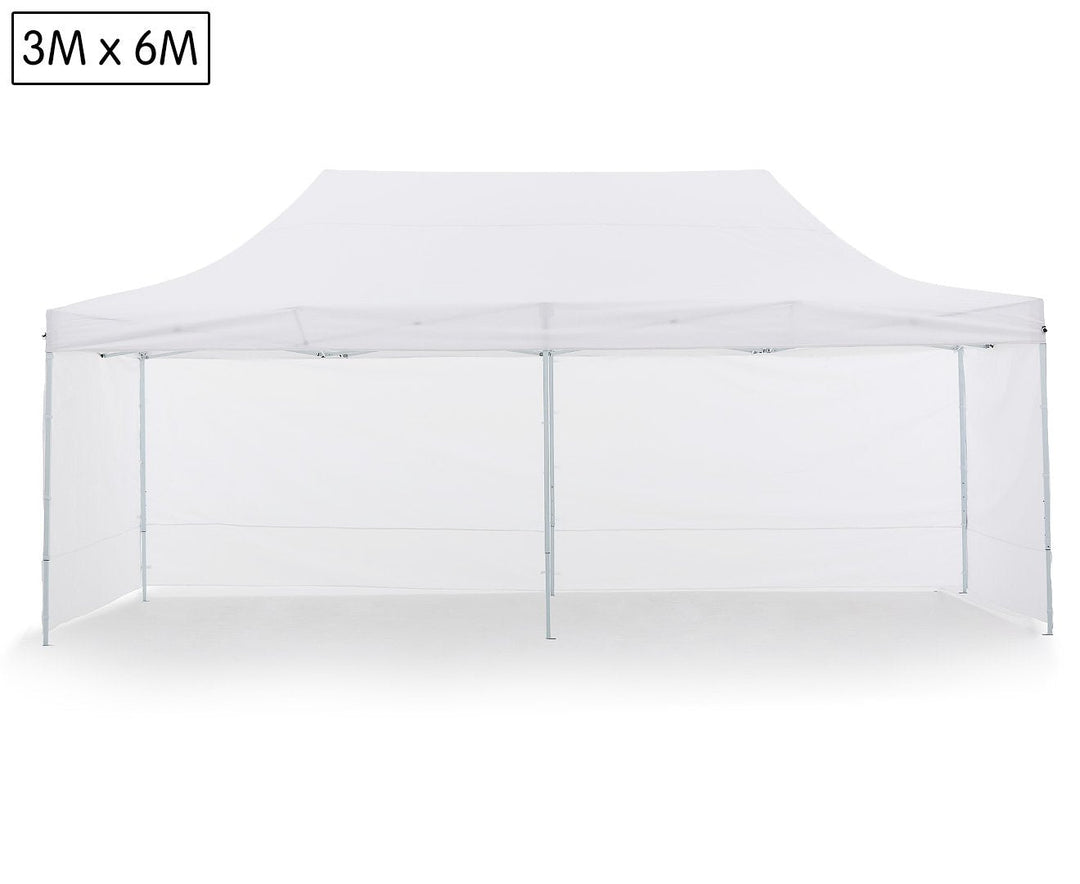 Wallaroo PopUp Outdoor Gazebo Tent Marquee 3x6m - White-Vivify Co.