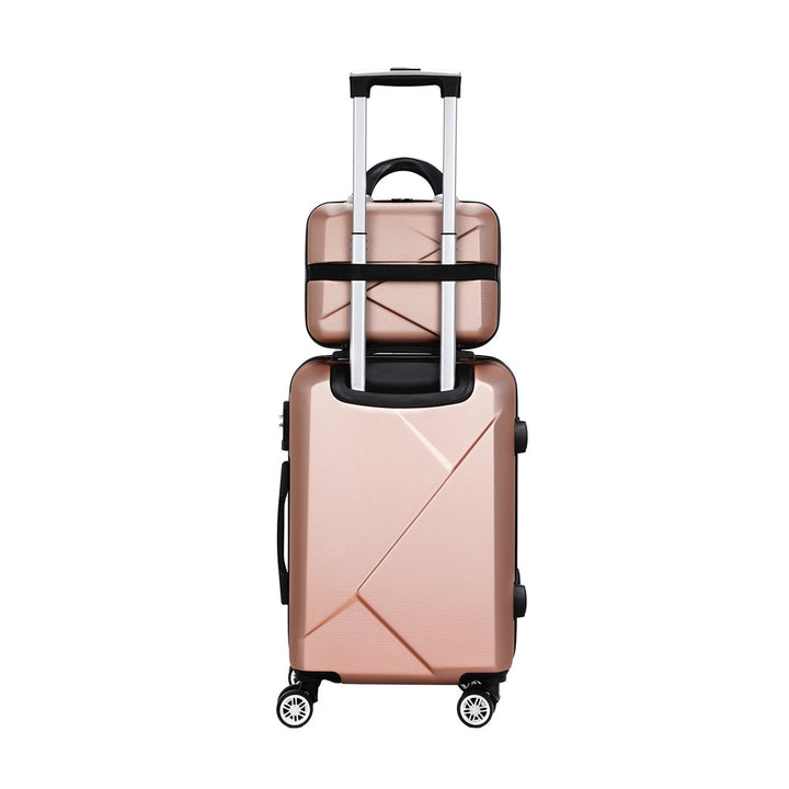 Wanderlite 12" 20" 2-Piece Hard Case Suitcase - Rose Gold-Vivify Co.