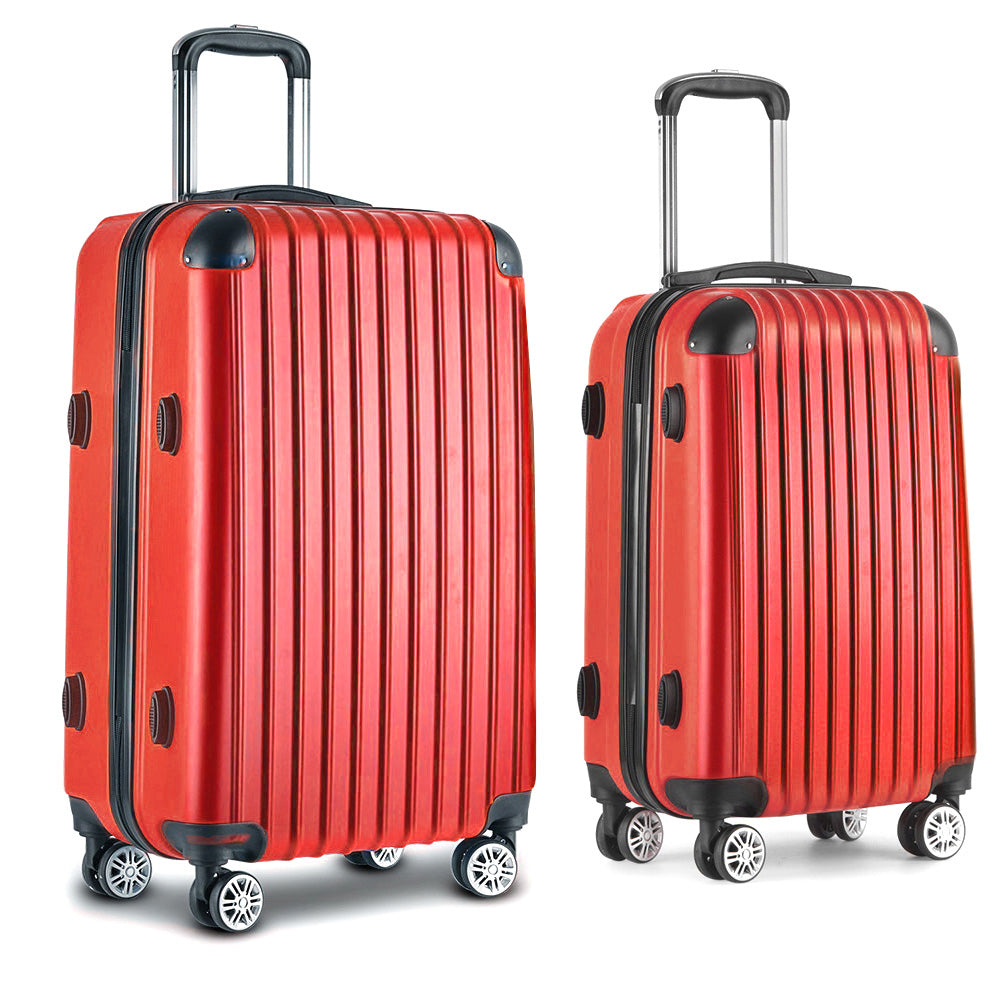 Wanderlite 2-Piece Hard Case Luggage Set - Red-Vivify Co.