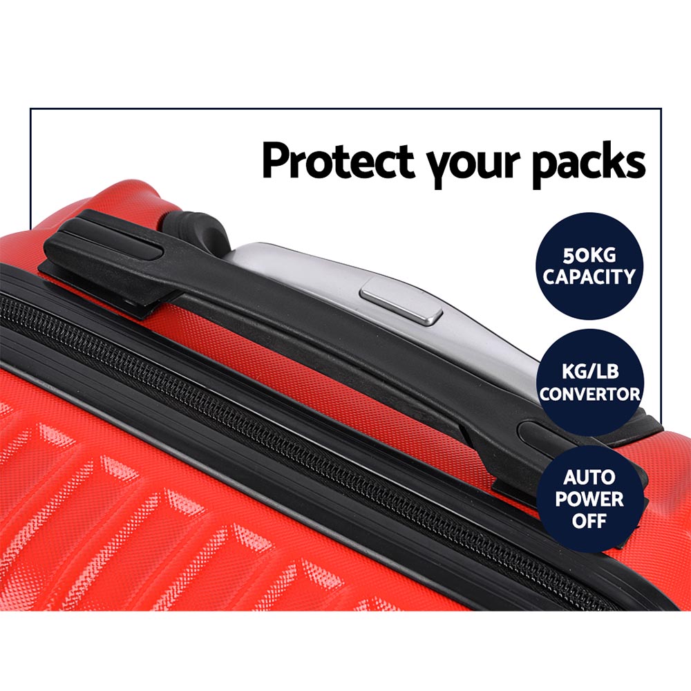 Wanderlite 2-Piece Hard Case Luggage Set - Red-Vivify Co.