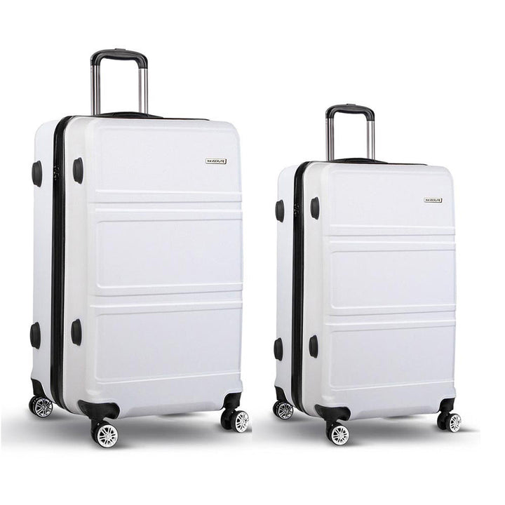 Wanderlite 2-Piece Hard Case Luggage Set - White-Vivify Co.