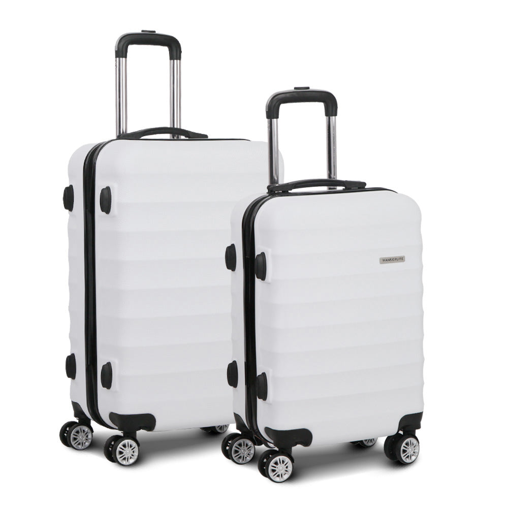 Wanderlite 2-Piece Hard Case Luggage Set - White-Vivify Co.