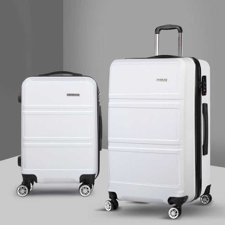 Wanderlite 2-Piece Hard Case Luggage Set - White-Vivify Co.