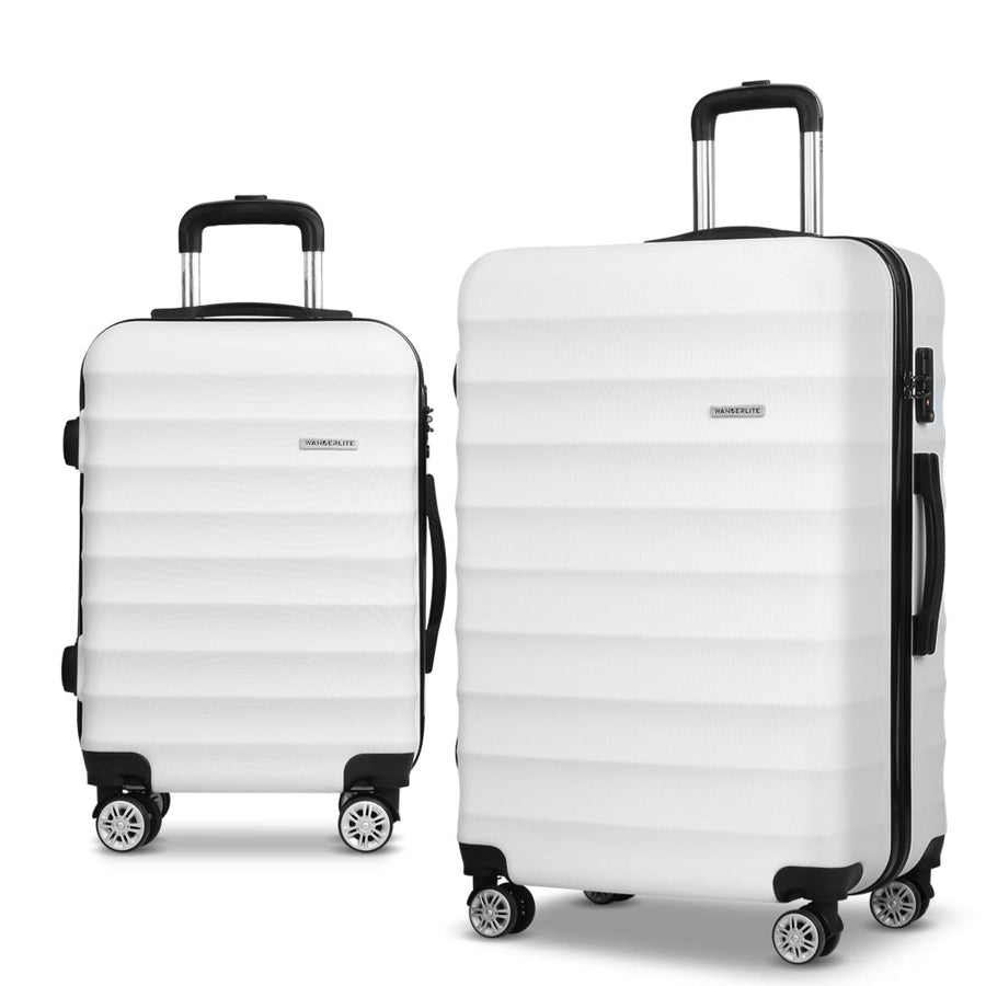 Wanderlite 2-Piece Hard Case Luggage Set - White-Vivify Co.