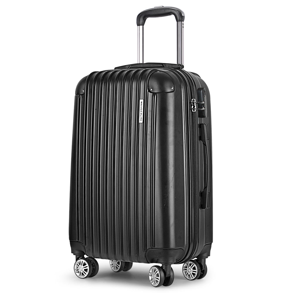 Wanderlite 24" 66cm Hard Case Suitcase - Black-Vivify Co.