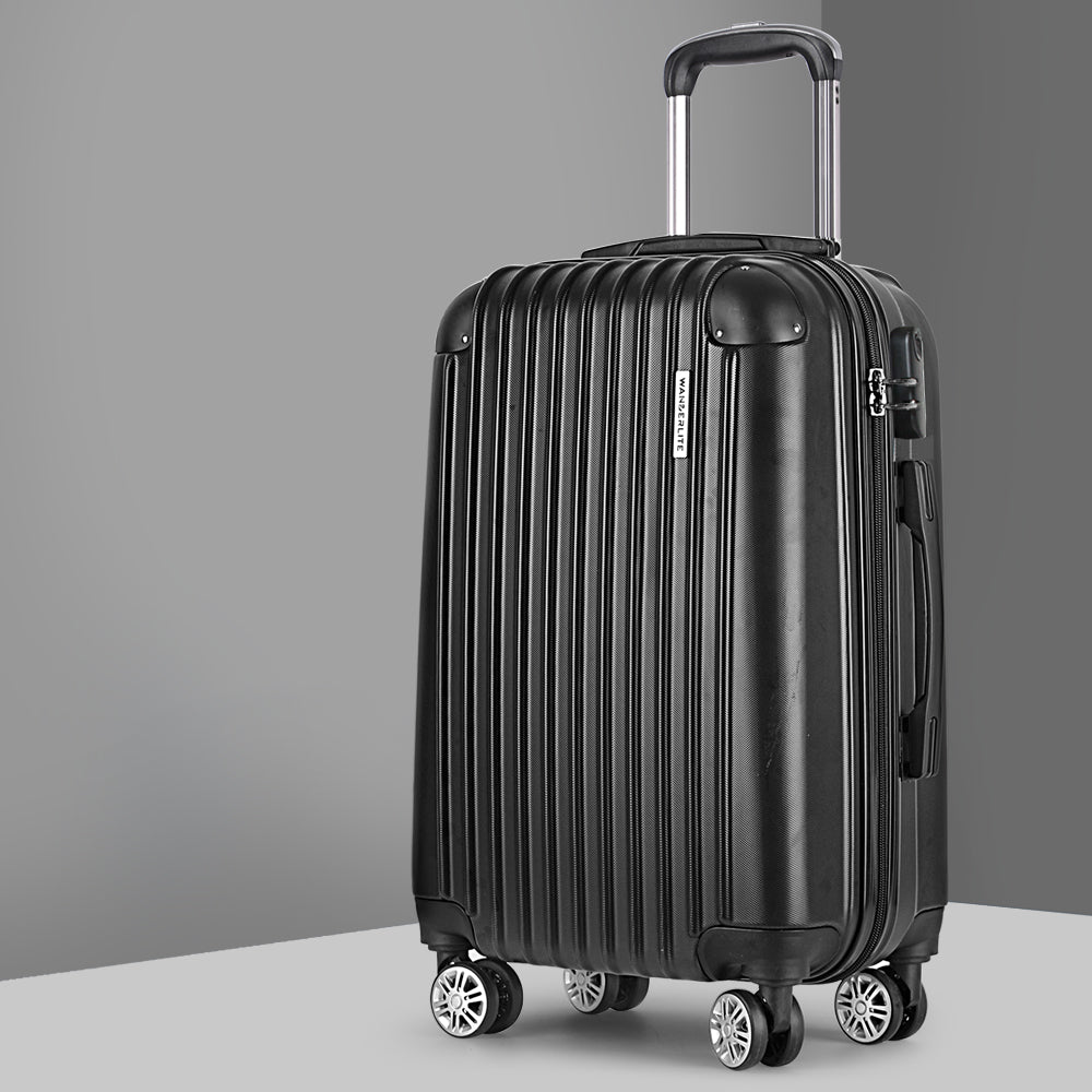 Wanderlite 28" 75cm Hard Case Suitcase - Black-Vivify Co.