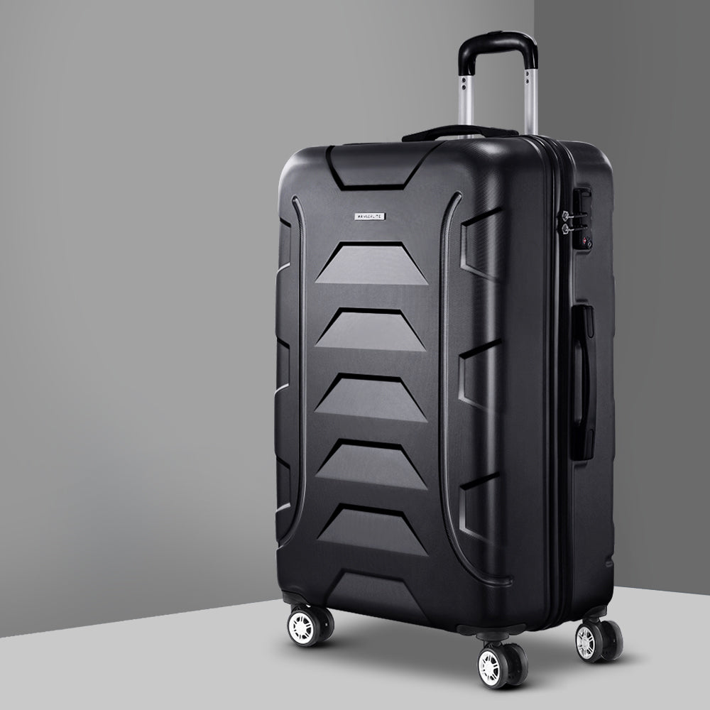 Wanderlite 28" 75cm Hard Case Suitcase - Black-Vivify Co.