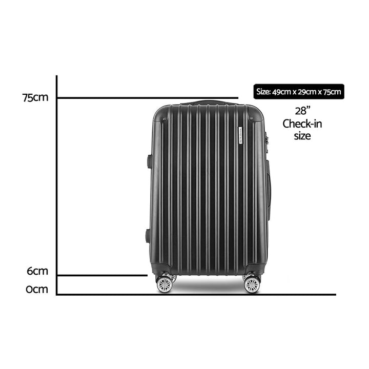 Wanderlite 28" 75cm Hard Case Suitcase - Black-Vivify Co.