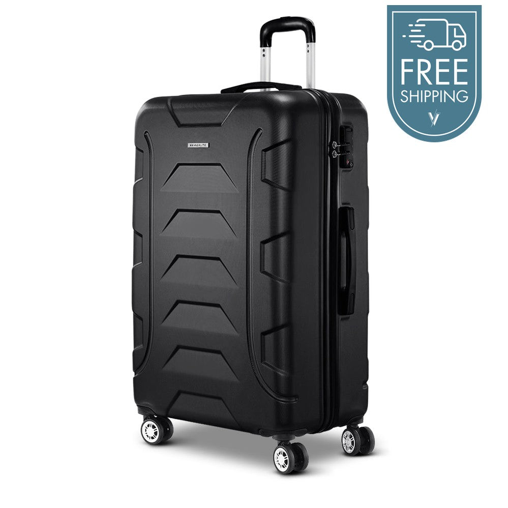 Wanderlite 28" 75cm Hard Case Suitcase - Black-Vivify Co.