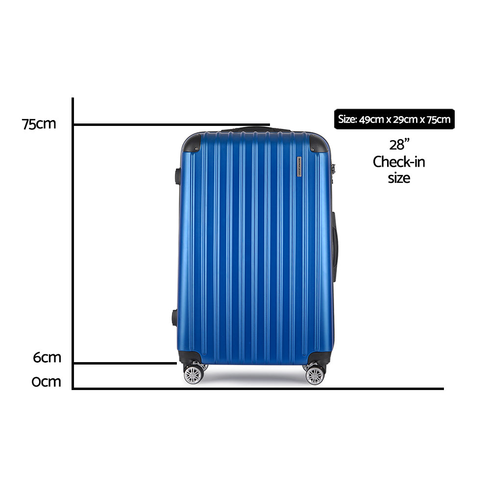 Wanderlite 28" 75cm Hard Case Suitcase - Blue-Vivify Co.