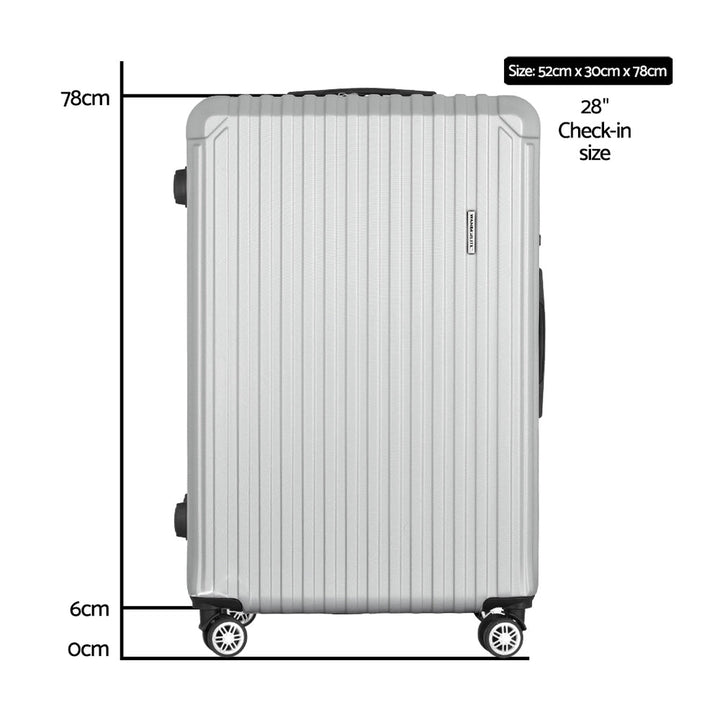 Wanderlite 28" 75cm Hard Case Suitcase - Grey-Vivify Co.