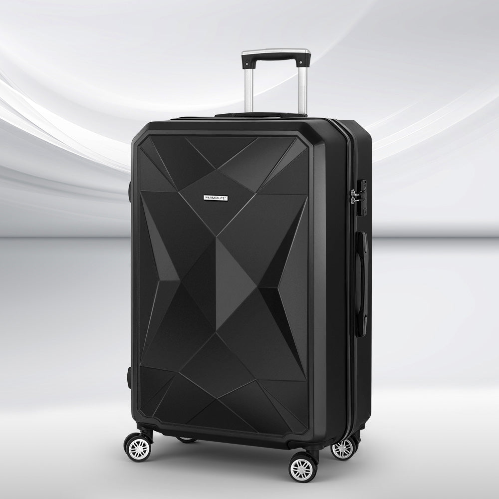 Wanderlite 28" 75cm Hard Case Suitcase - Prism - Black-Vivify Co.