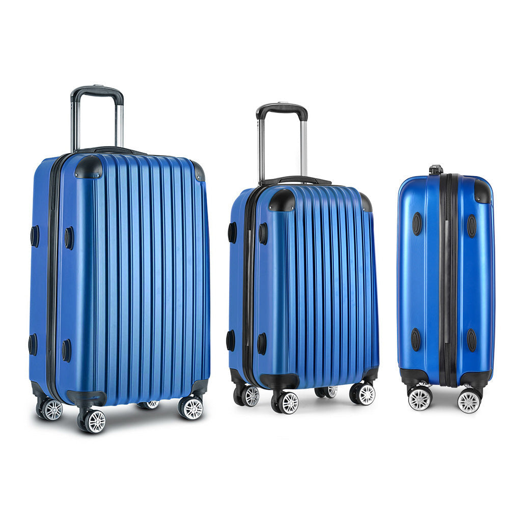 Wanderlite 3-Piece Hard Case Lightweight - Blue-Vivify Co.