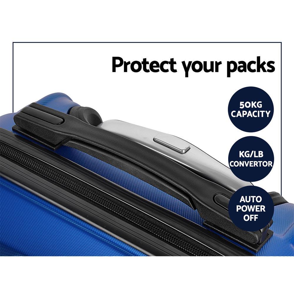 Wanderlite 3-Piece Hard Case Luggage Set - Blue-Vivify Co.