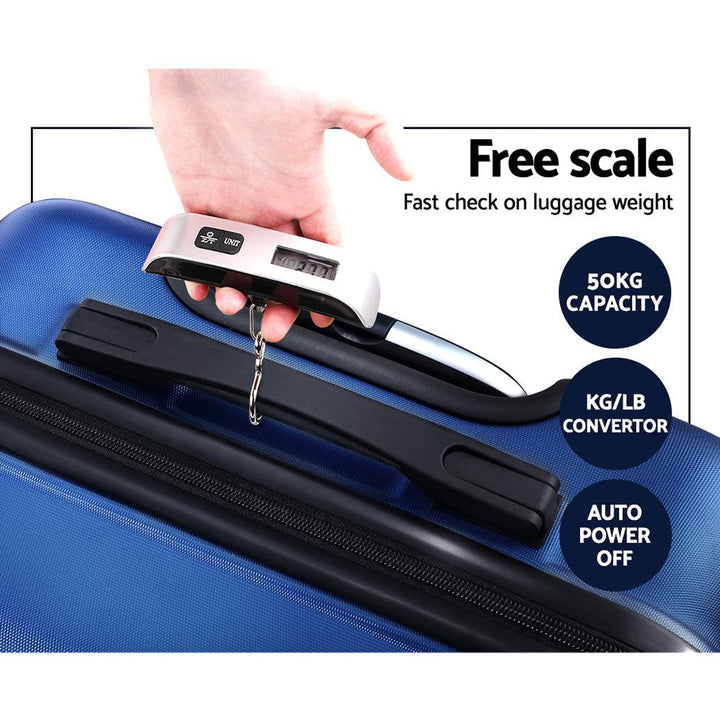 Wanderlite 3-Piece Hard Case Luggage Set - Blue-Vivify Co.