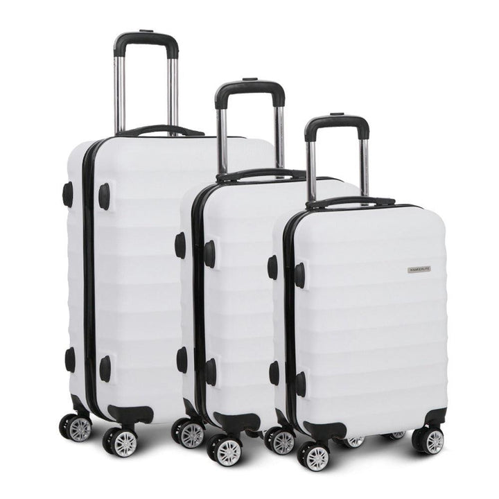 Wanderlite 3-Piece Hard Case Luggage Set - White-Vivify Co.