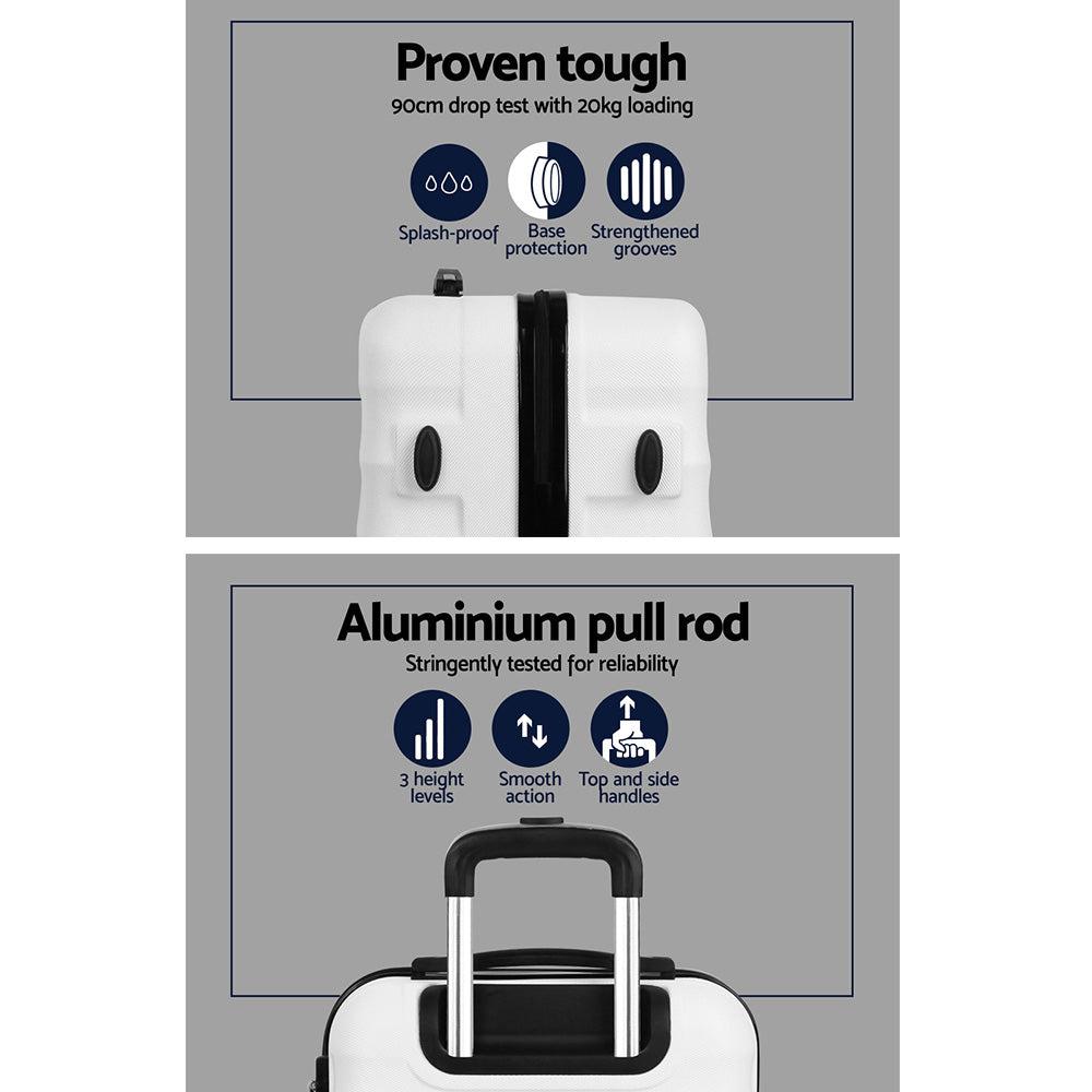 Wanderlite 3-Piece Hard Case Luggage Set - White-Vivify Co.