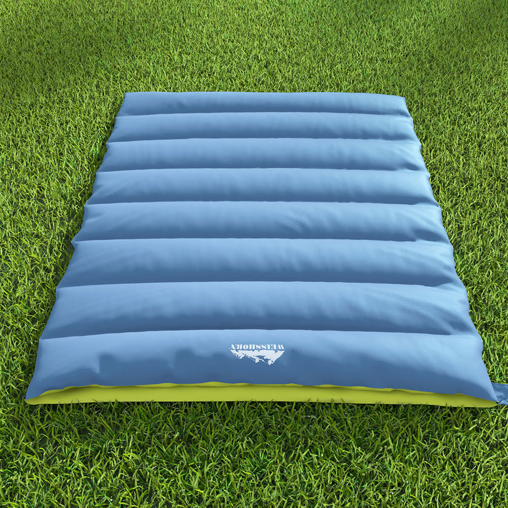 Weisshorn Convertable Double Sleeping Bag 245GSM - Blue Grey-Vivify Co.