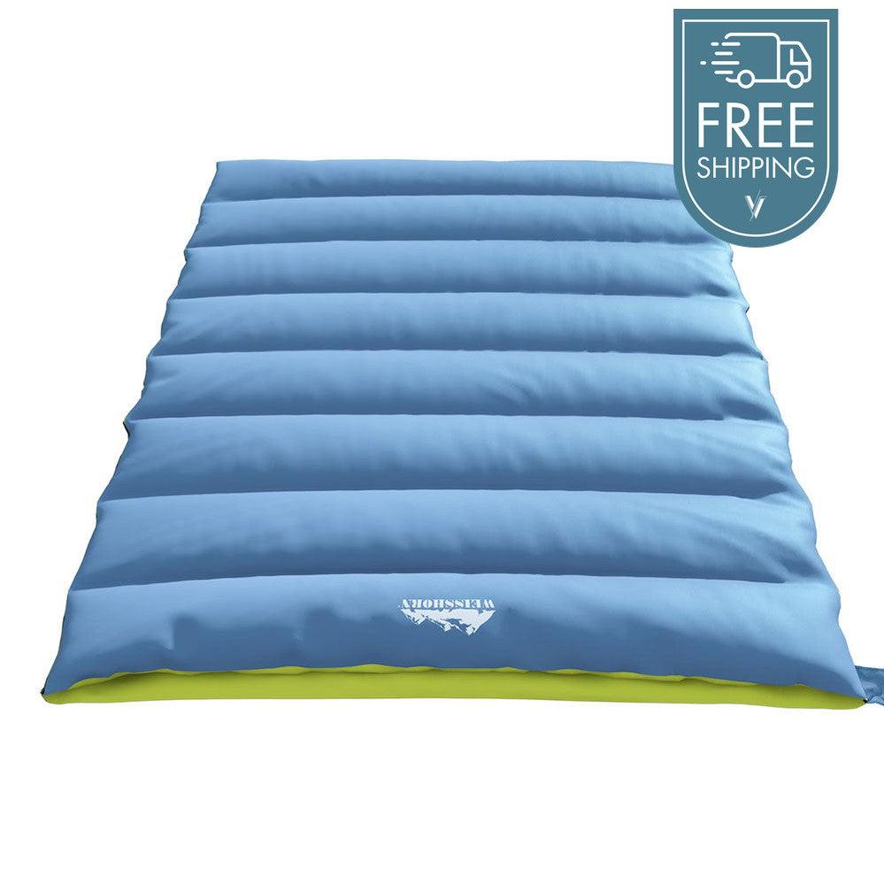 Weisshorn Convertable Double Sleeping Bag 245GSM - Blue Grey-Vivify Co.