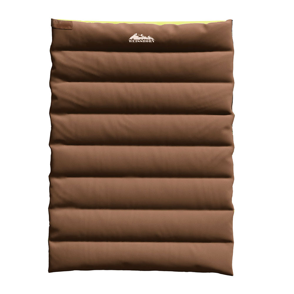 Weisshorn Convertable Double Sleeping Bag 245GSM - Brown-Vivify Co.