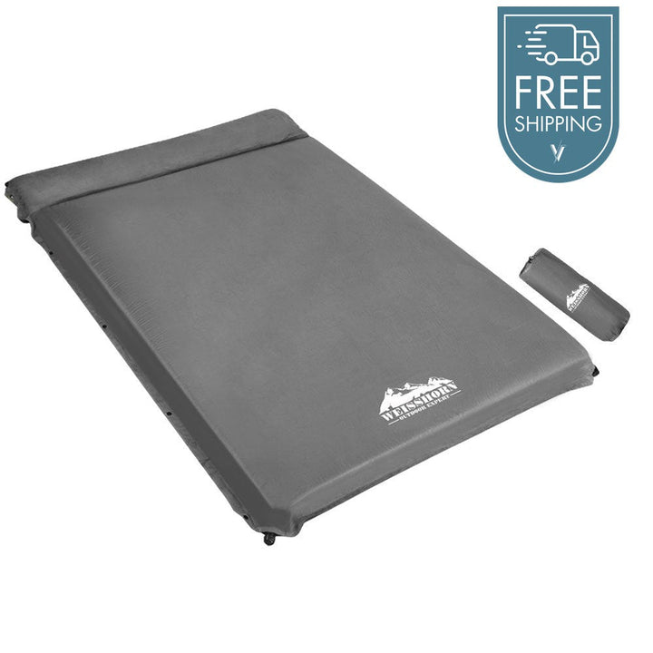 Weisshorn Double Size Self Inflating Mattress - Grey-Vivify Co.