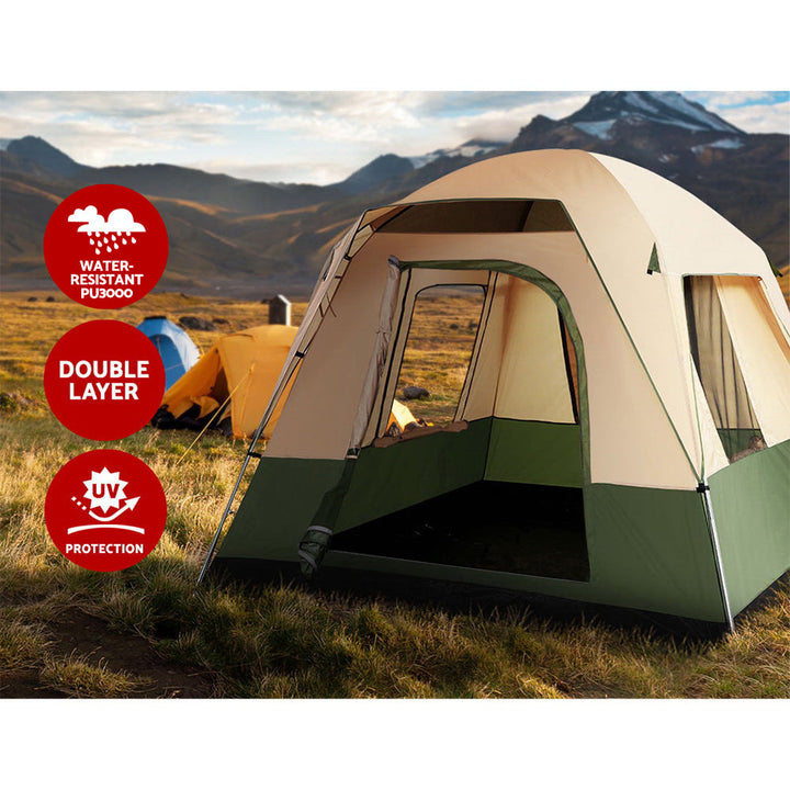 Weisshorn Family Camping Tent - 4 Person - Green-Vivify Co.