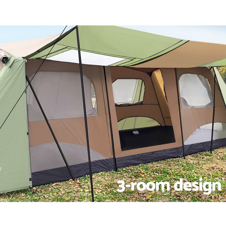 Weisshorn Instant Up Camping Tent - 3 Rooms - 10 People-Vivify Co.