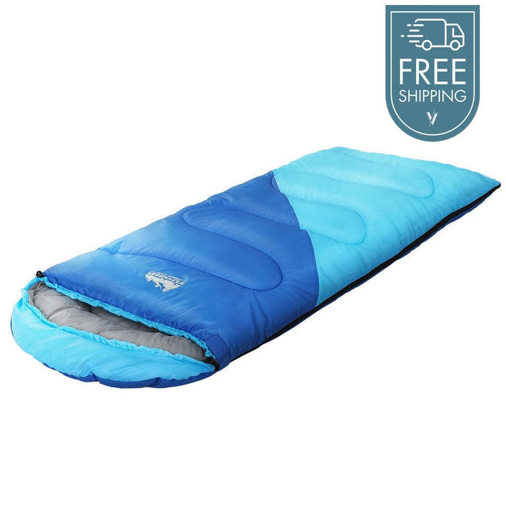 Weisshorn Kids Sleeping Bag 172cm 250GSM - Blue-Vivify Co.