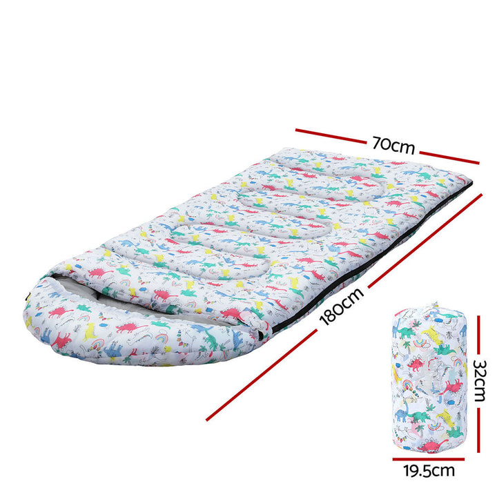 Weisshorn Kids Sleeping Bag 180cm 250GSM - Dinosaurs-Vivify Co.