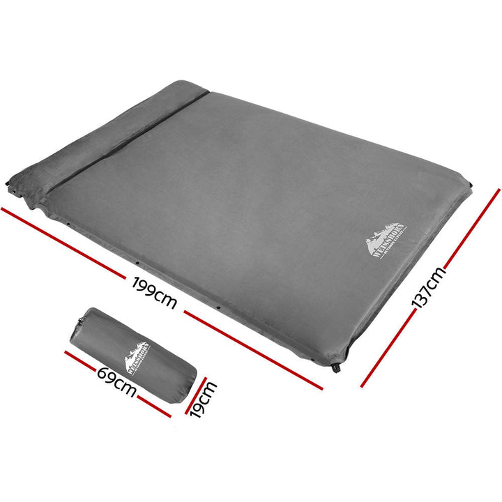 Weisshorn Self Inflating Double Mattress - Grey-Vivify Co.