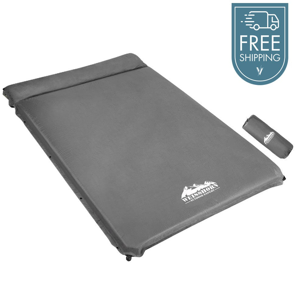 Weisshorn Self Inflating Double Mattress - Grey-Vivify Co.