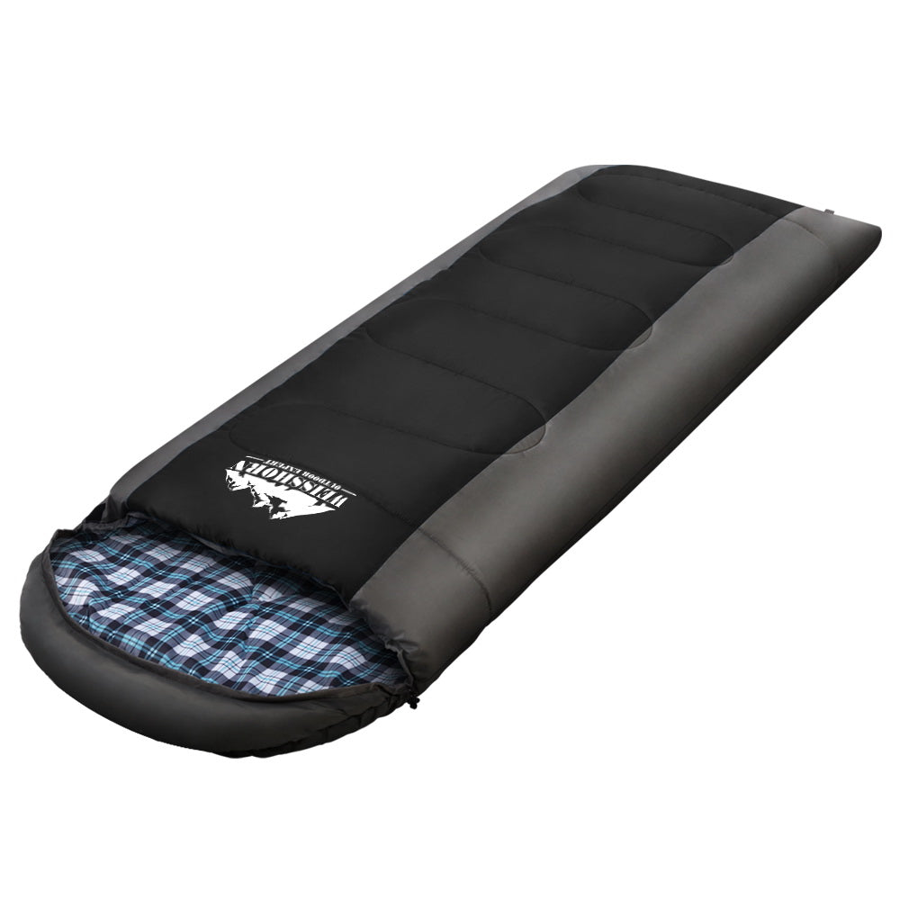 Weisshorn Sleeping Bag 260GSM - Black-Vivify Co.