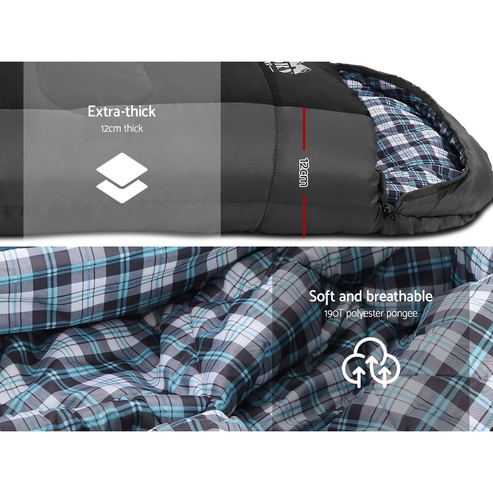 Weisshorn Sleeping Bag 260GSM - Black-Vivify Co.