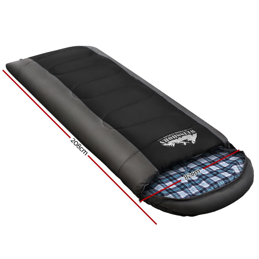 Weisshorn Sleeping Bag 260GSM - Black-Vivify Co.