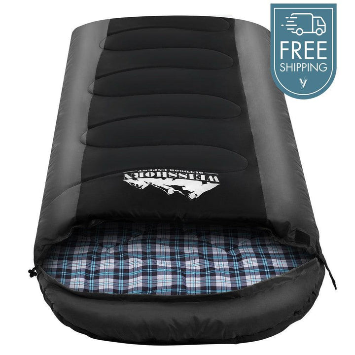 Weisshorn Sleeping Bag 260GSM - Black-Vivify Co.