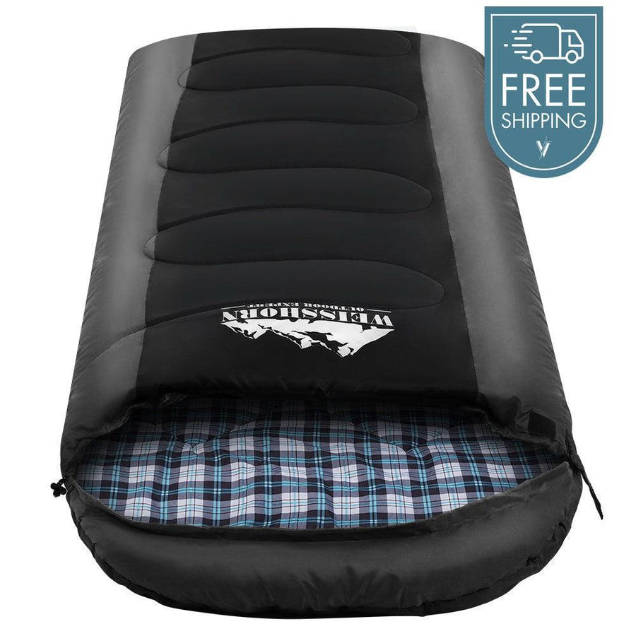 Weisshorn Sleeping Bag 260GSM - Black-Vivify Co.