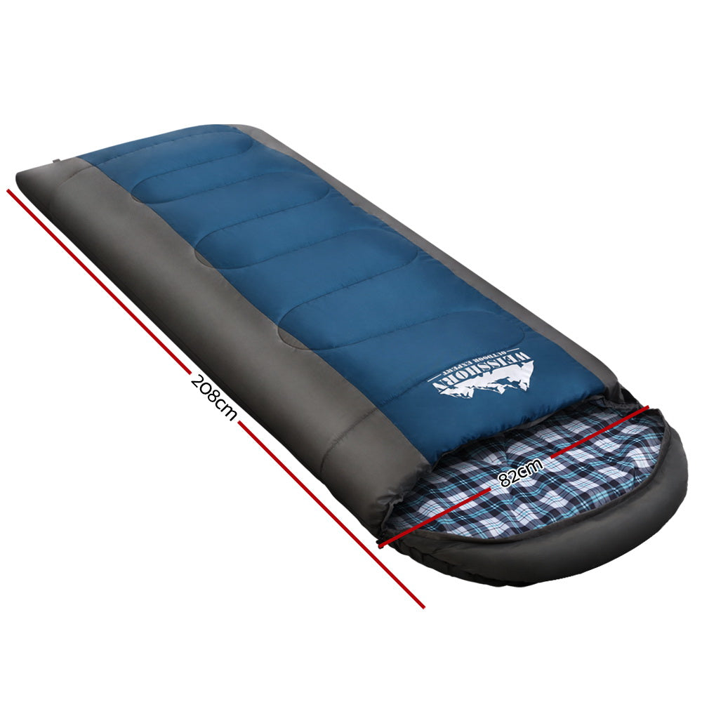 Weisshorn Sleeping Bag 260GSM - Navy Blue-Vivify Co.