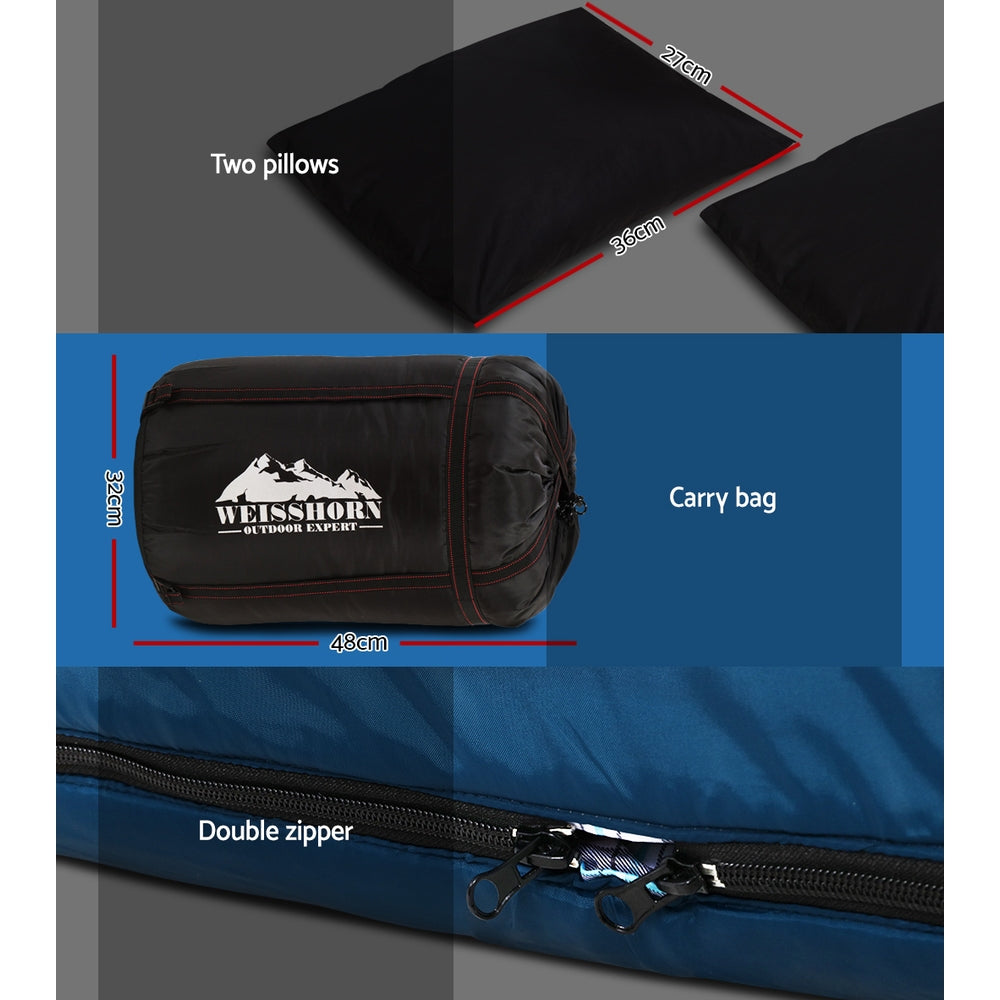 Weisshorn Sleeping Bag 300GSM - Navy Blue-Vivify Co.