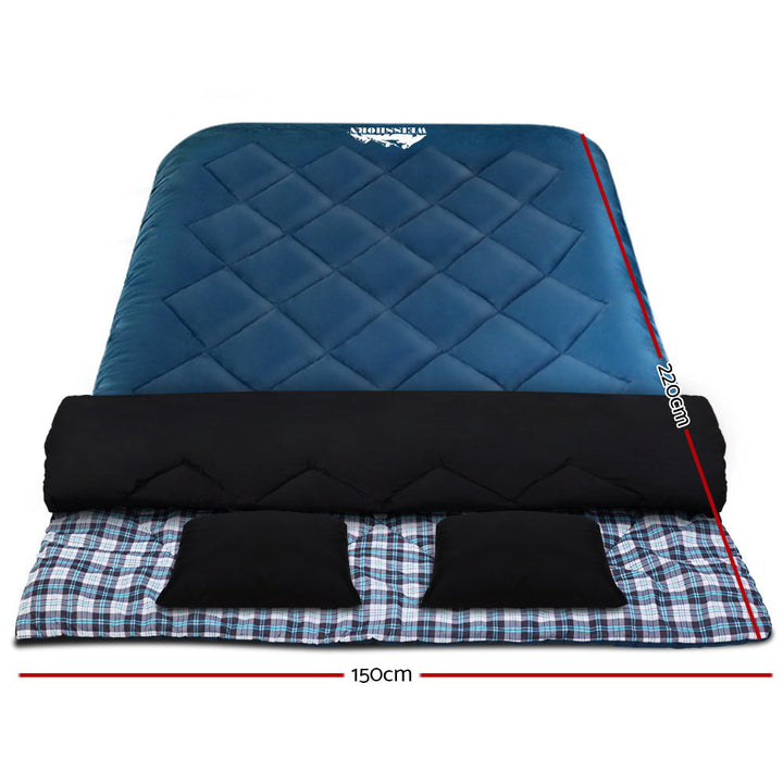 Weisshorn Sleeping Bag 300GSM - Navy Blue-Vivify Co.