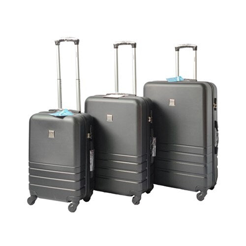 YES4HOMES ABS 3-Piece Hard Case Luggage Set - Black-Vivify Co.