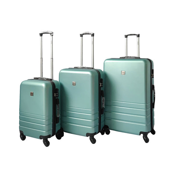 YES4HOMES ABS 3-Piece Hard Case Luggage Set - Green-Vivify Co.